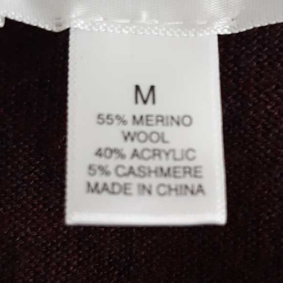 Dark burgundy merino wool vest - Picture 6 of 6